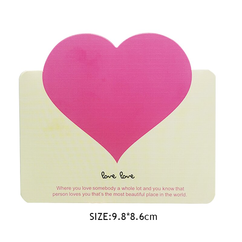 100pcs/pack Big love color card greeting card Valentine's day wedding invitation card heart cardchrismas: k