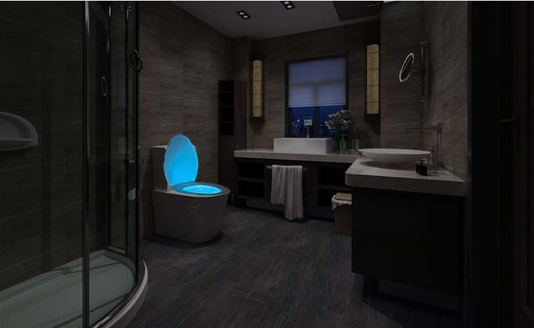 USB Rechargerable Motion Sensor Toilet Light WC Lamp USB Backlight For Toilet Bowl 8 Light Colors Toilet Seat Light Sensor