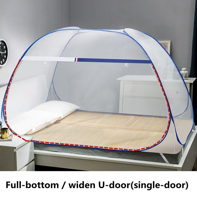 Rits Yurt Klamboe Student Dingle Bed Slaapkamer Bovenste En Onderste Stapelbed Beugel Klamboe Inklapbare Outdoor Klamboe: SCWblue full-bottom / 1.2m (4 feet) bed