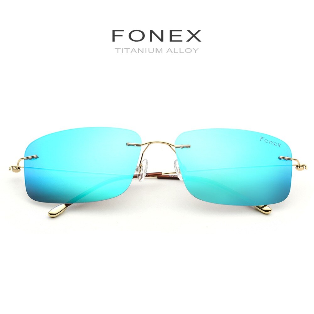 Gafas de sol sin montura polarizadas de titanio para hombre, de sin marco d cuadrado ligero, lentes de sol para dama, gafas sin tornillos