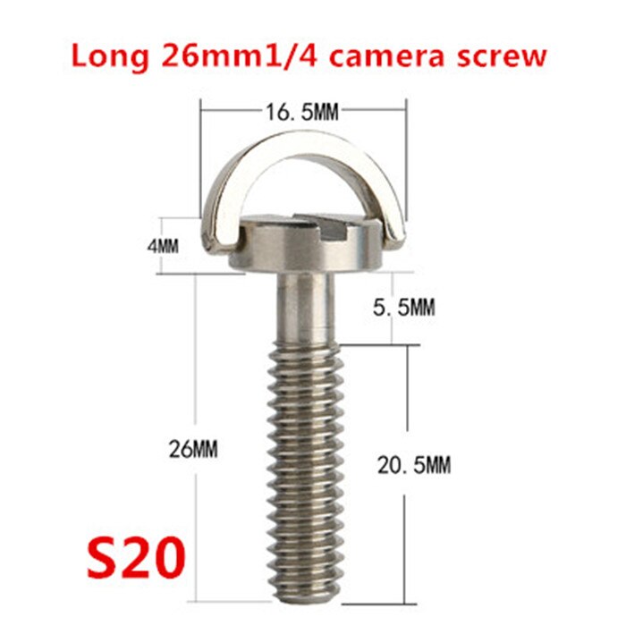 3PCS SLR Head Extension 1/4 Inch Quick Plate 3/8 Tripod Short Set Camera Screws: S20