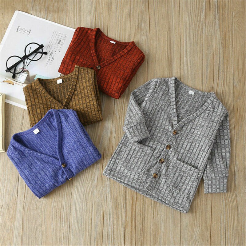 0-3 ans unisexe bébé garçons fille Cardigan hauts printemps automne bébé garçons veste solide filles manteau vêtements d'extérieur enfant en bas âge tricoté Cardigan