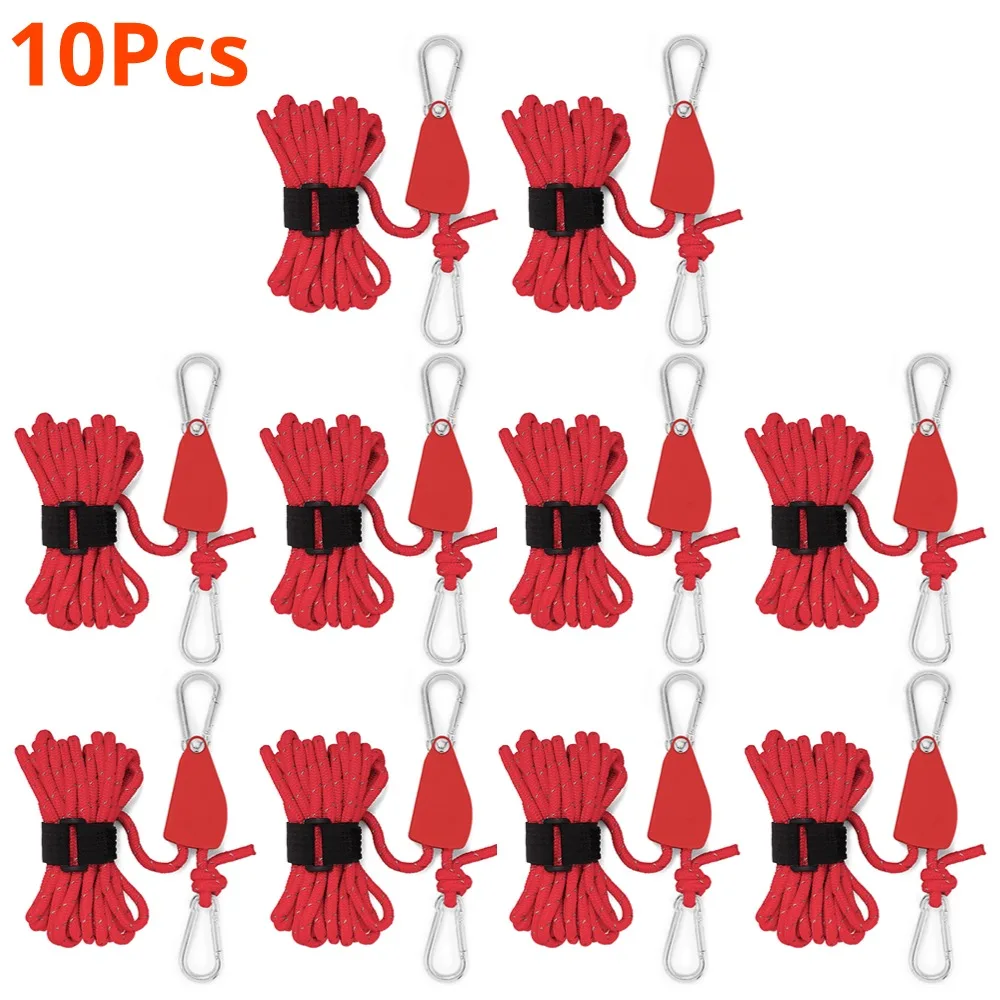 1-10 pz 4M 4MM tendicinghia da campeggio tendicinghia a cricchetto tenda da campeggio tenda da suola regolabile corda del vento gancio puleggia attrezzi da campeggio