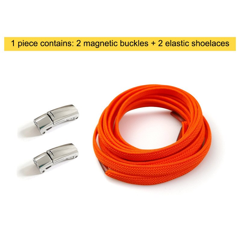 Lacci magnetici elastici 1 secondo chiusura lacci creativi rapidi senza lacci lacci per scarpe bambini adulti Unisex lacci per scarpe Sneakers lacci per scarpe: Arancione