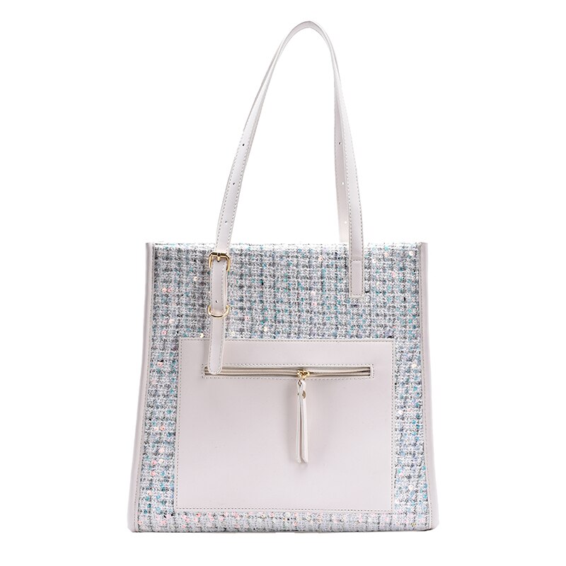 Dignified Temperament Ladies Square Bag Shoulder Bag All-match Diagonal Handbag Trend: White