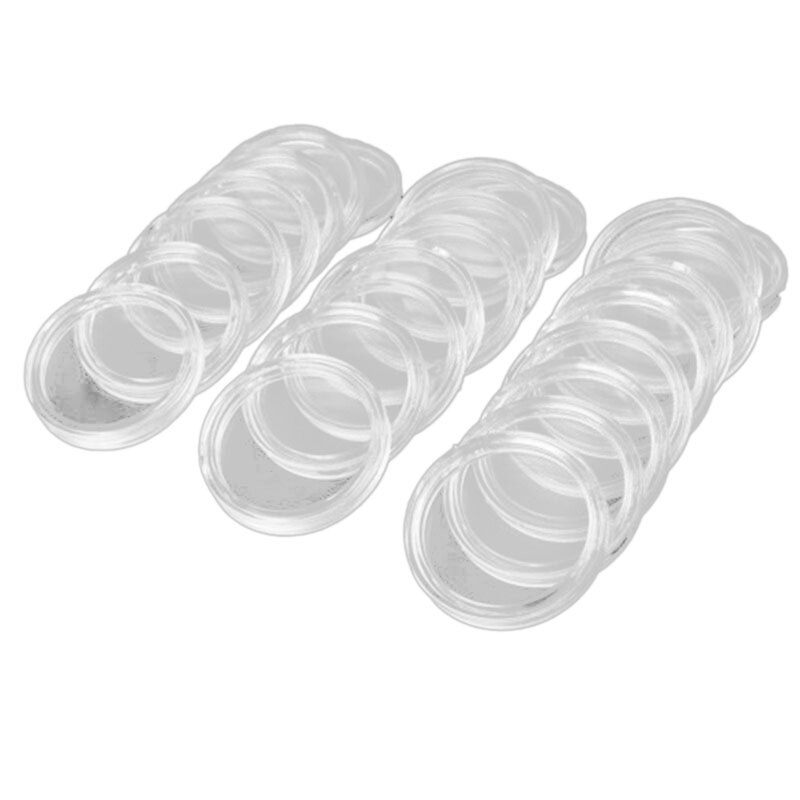 110 stuks kleine ronde transparante plastic muntcapsules doos , 10 stuks 22mm & 100 stuks 21mm