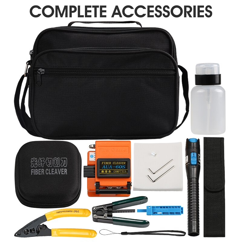 13 Pz/set FTTH Fibra Ottica Tool Kit con AUA-60S Cleaver e di Plastica 5mW Visual Fault Locator Wire Stripper Strumento B