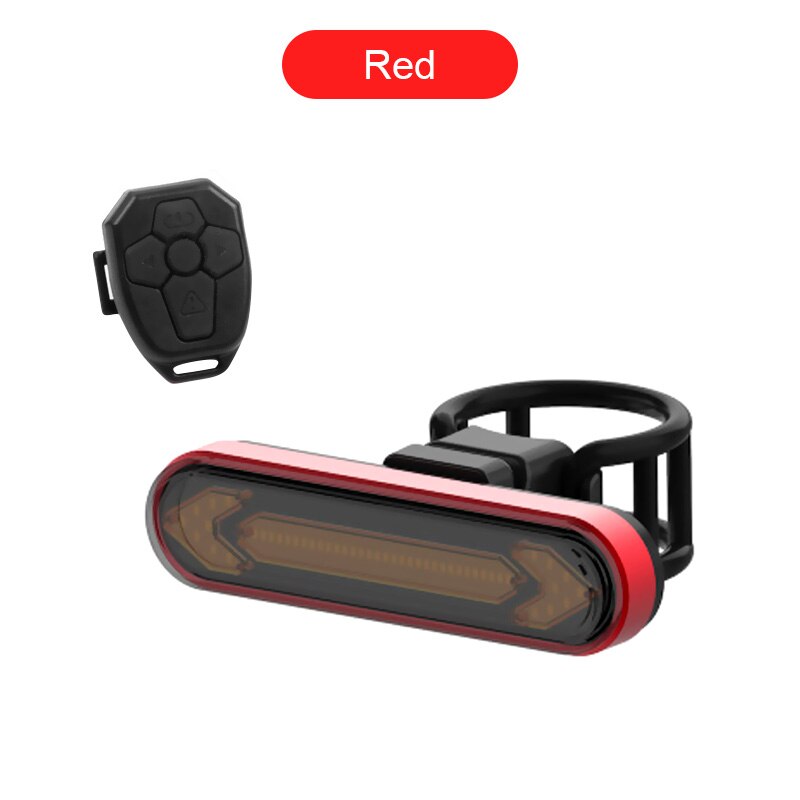 Led cykel blinkers fjärrkontroll cykel bakljus cykel körriktningsvisare usb laddning bakljus säkerhetsvarningslampa: Röd