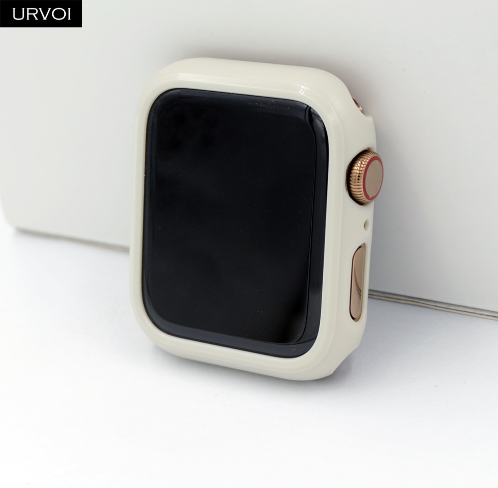 URVOI PC case voor Apple Horloge serie 5 4 Plastic bumper hard frame cover voor iWatch 40 44mm slanke ultra-dunne case band