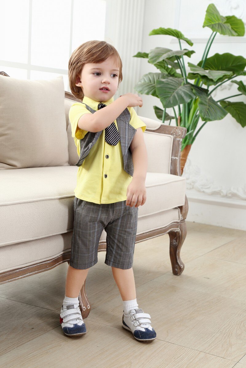 1st fødselsdags dreng dåbsdragt jakkesæt baby drenge herre jakkesæt børn kortærmet vest tøj sæt jakkesæt fremstillet i to dele