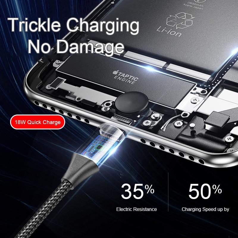 18w gevlochten pd snellaadkabels met usb type c type-c voor lightning-kabels voor iphone 8 x xs  xr 11 pro max 8 plus 11 pro datalijn