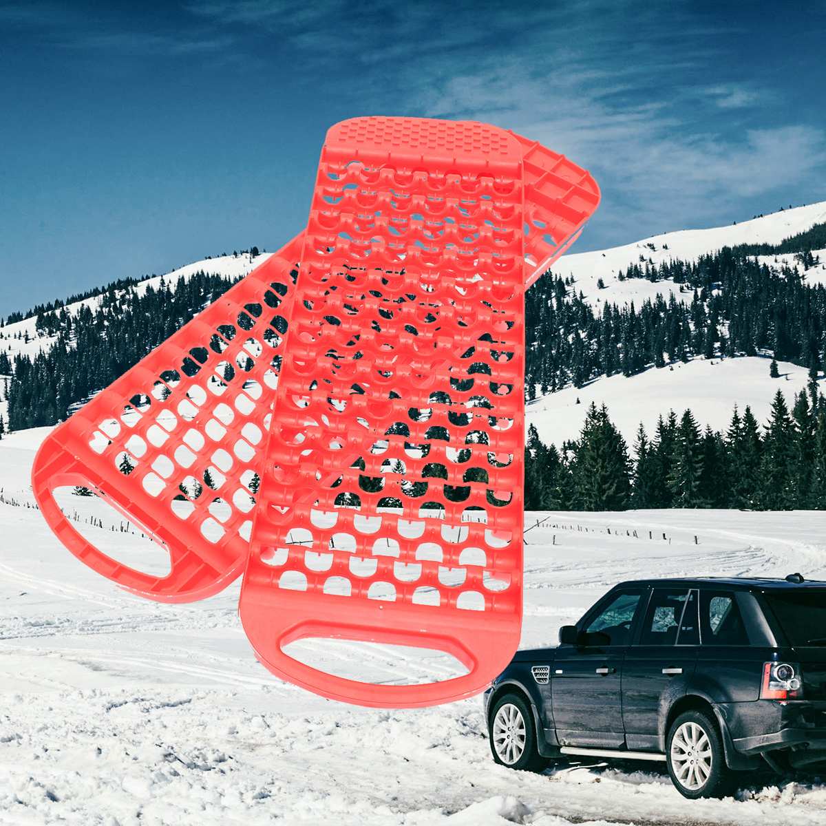 2 Pcs Car Emergency Rescue Anti-skid Board Sand Mud Snow Traction Boards Escaper Sand Recovery Tracks Tire Tyre Ladder