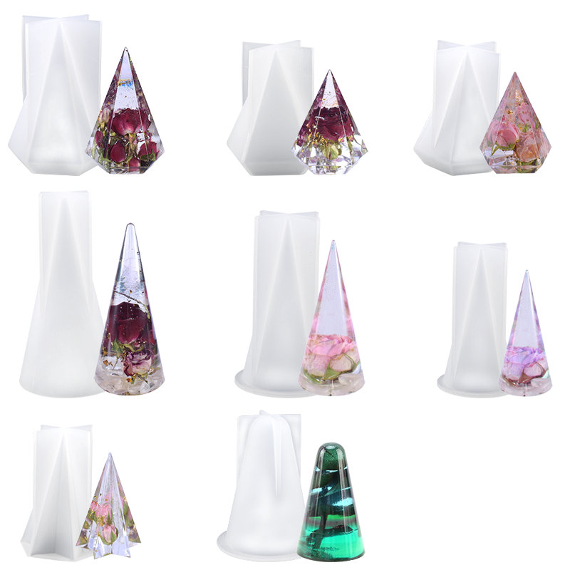 8 arten Ring Halfter Kegel Harz Formen Pyramide Silikon bilden für Harz Gießen DIY Schmuck Ring Anzeige Stand Kerze, der Handwerk