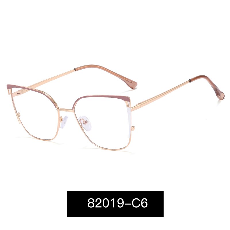 Kanspace Anti Blue Light Computer Eyewear Prescription Optical Vintage Metal Women Eyeglasses Cat Eye Glasses 82019: 82019-C6