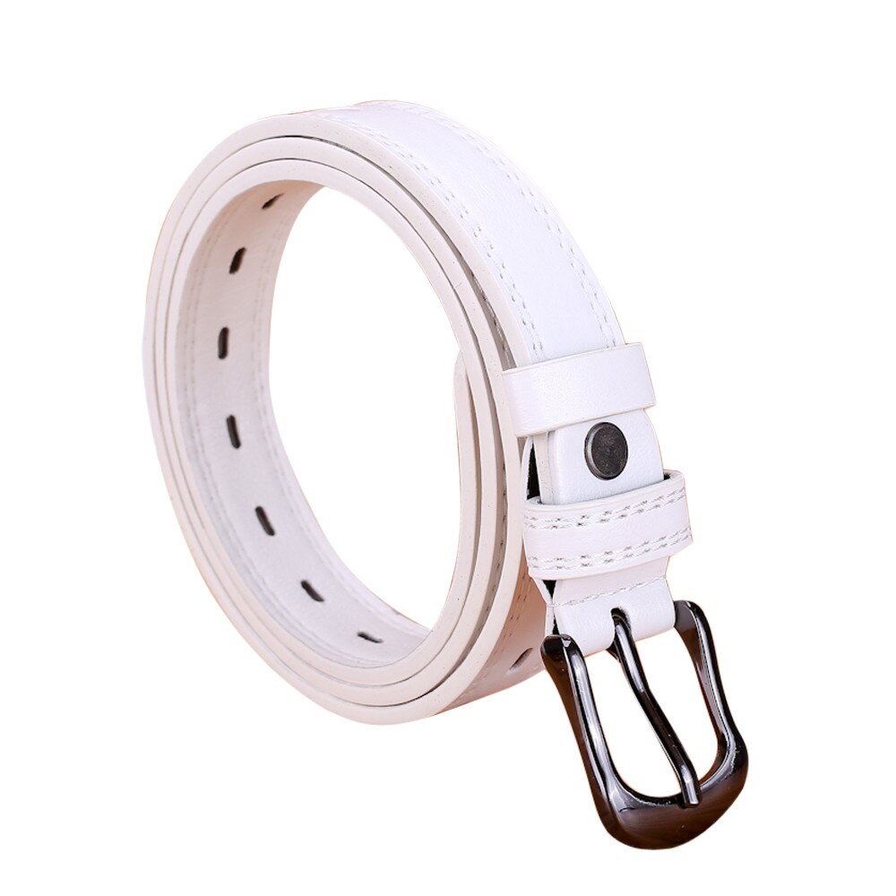Top femmes dame filles maigre taille ceinture mince en cuir boucle étroite ceinture soutien et directe: D