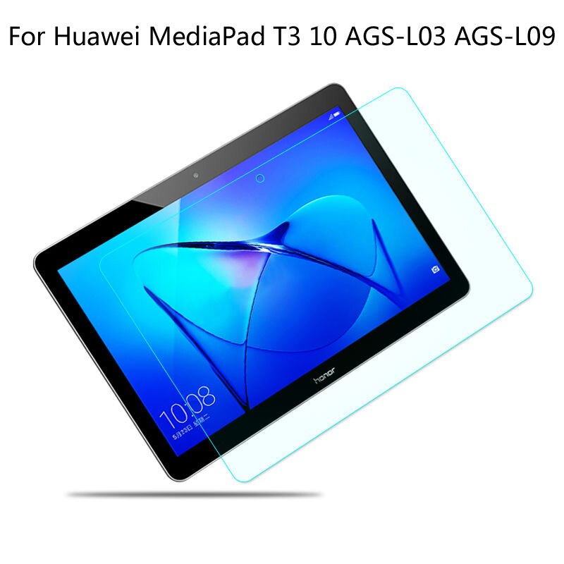 Fodral för huawei mediapad  t3 10 fodral ags -w09 ags -l09 ags -l03 slim hopfällbart stativ flip-fodral för huawei  t3 9.6 fodral surfplatta funda: Glasfilm