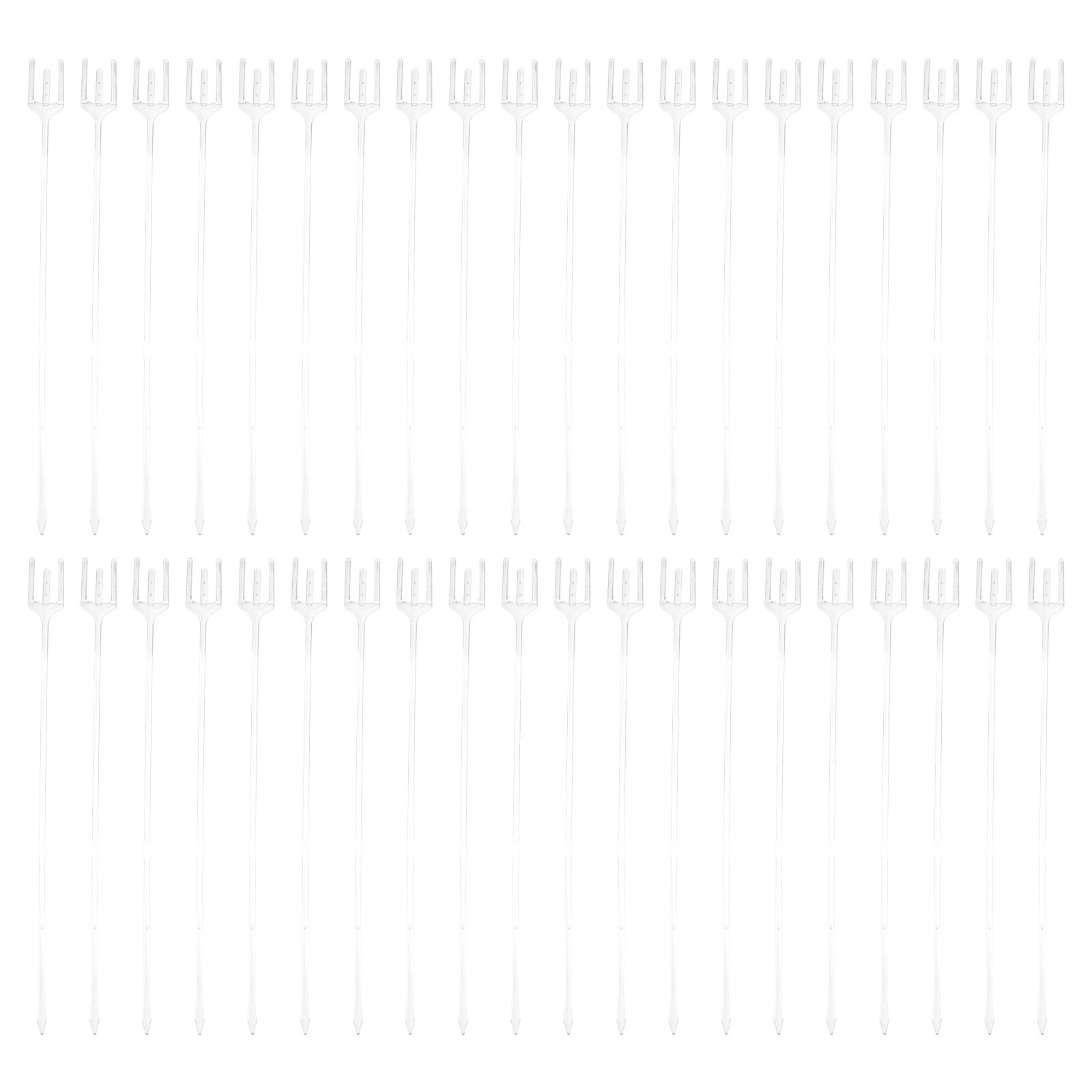100pcs Floral Card Holder Picks Plastic Bouquet Trident Picks for Florist: transparent