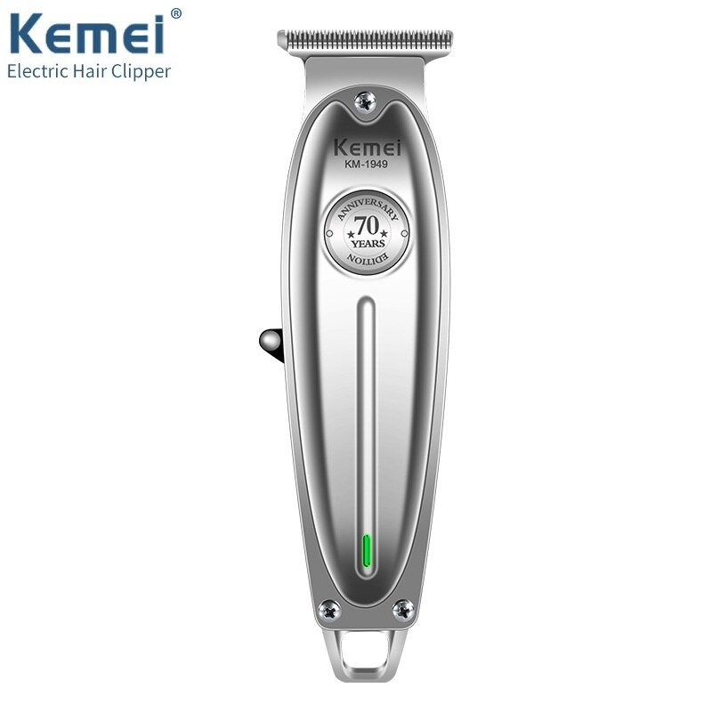 Kemei KM-1949 – tondeuse à cheveux professionnelle pour hommes, rasoir électrique sans fil, USB, lame en T, sculpture de la tête chauve, Machine pour couper les cheveux