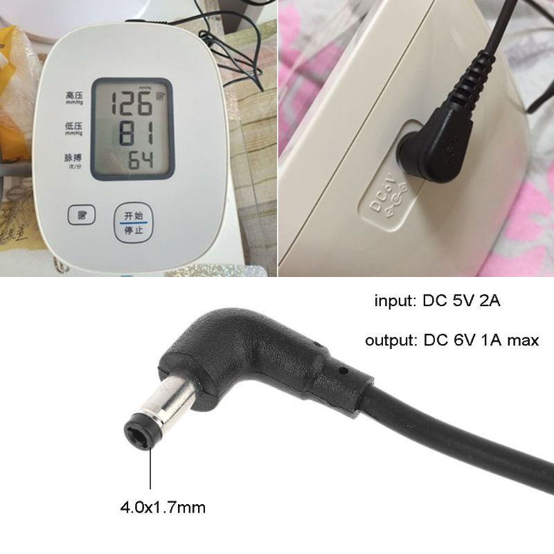 Uniwersalny Kabel Zasilający USB 5V na 6V 4.0x1.7mm do Ciśnieniomierza O-mron i Innych Urządzeń