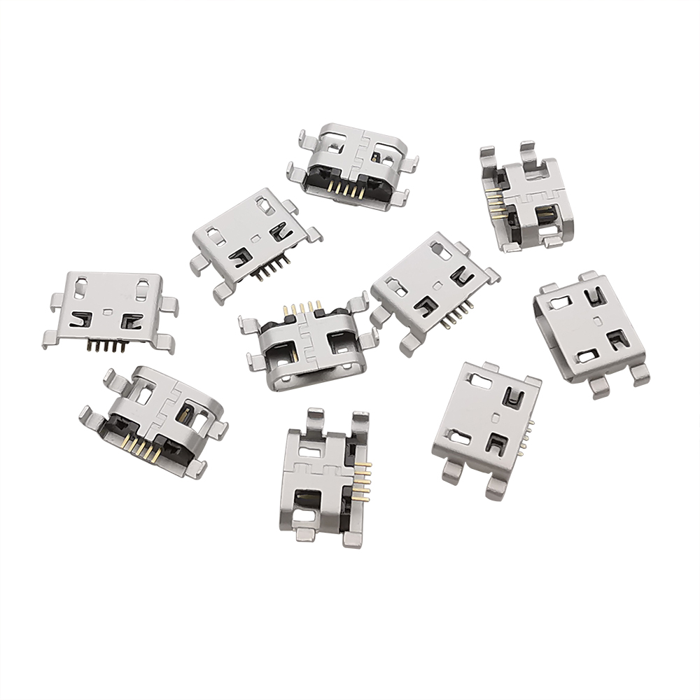 10 Stuks Micro Usb Vrouwelijke Socket Adapter 5 Pin 0.8Mm Usb Type B Jack Opladen Interface Solderen Type Connector Diy Reparatie: Default Title