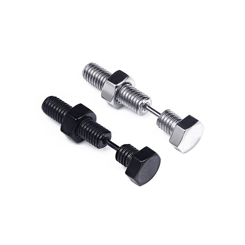 Piercing de acero inoxidable estilo gótico para hombre y mujer, aretes, Piercing, acero inoxidable, Punk, Rock, 2 piezas: 1-Black and Steel