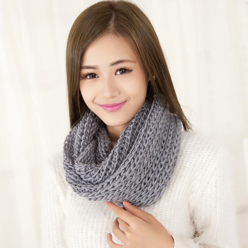 Winter Loop Scarf Women Infinity Knitted Scarf Circle Neck Scarf women Super Chunky Snood Unsex Solid Crochet Shawl