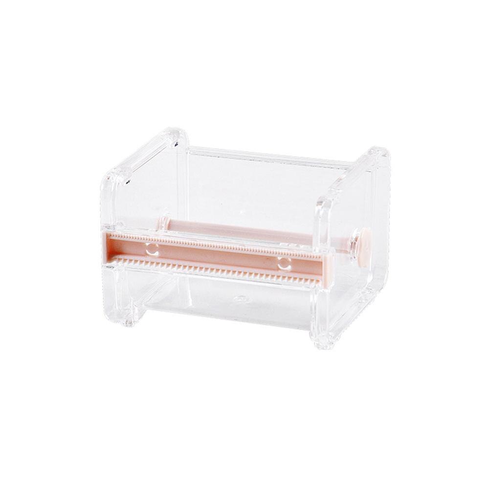 Portable Transparent Adhesive Tape Dispenser Cutter Desk Washi Tape Holder Storage Box Organizer Office School Stationery Supply: Default Title