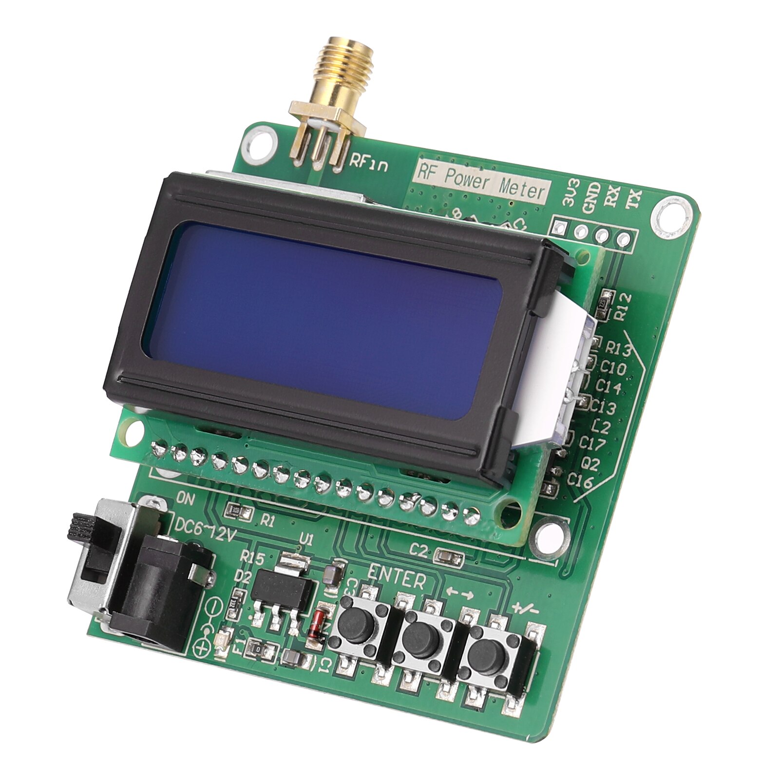 1M-8G RF Power Meter -5 to -60dBm Measurement-Range Settable Power Attenuation Digital Display Signal Intensity Module