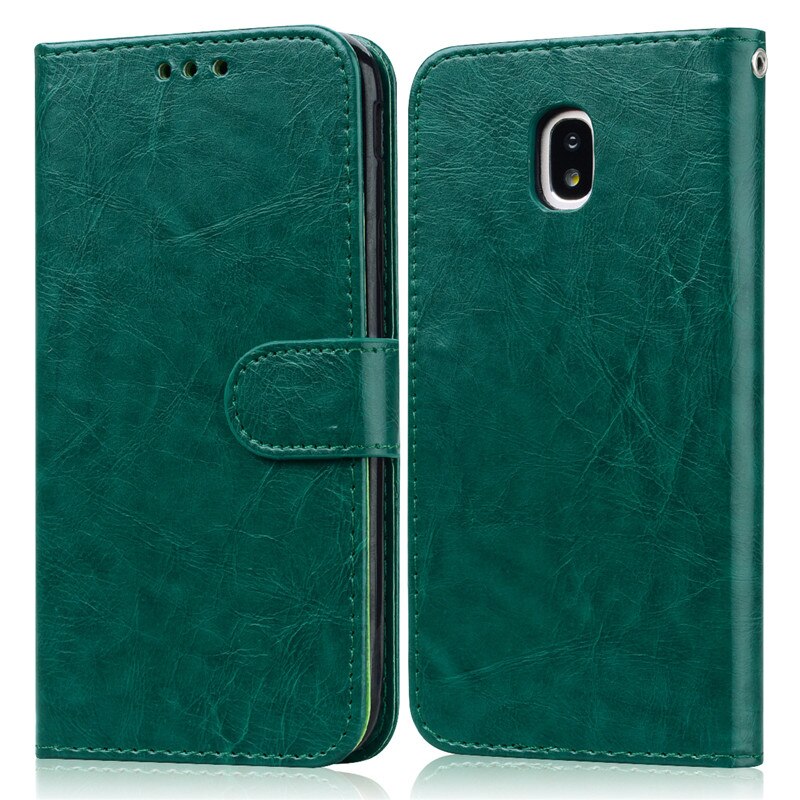 Flip Case Voor Samsung J7 Case Wallet Silicone Cover Boek Case Voor Samsung Galaxy J7 Telefoon Case SM-J730F/Ds J730F Coque: Dark Green