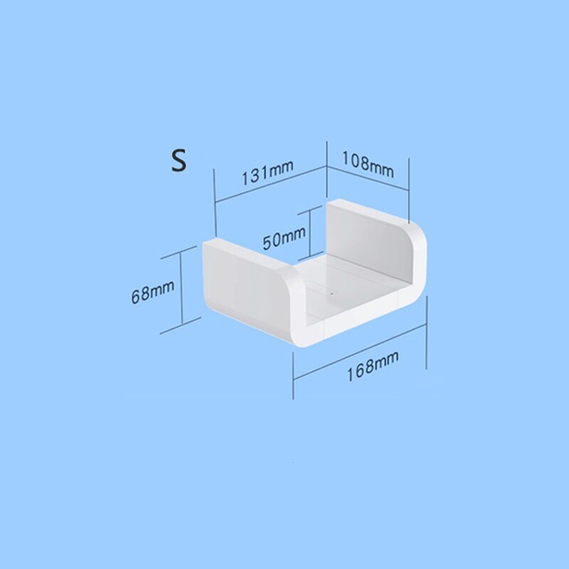 Toilethylde badeværelse opbevaring organisation vandtæt væg hylder støvtæt plast opbevaringshylde med spejl dør til badeværelse: Hylde lille