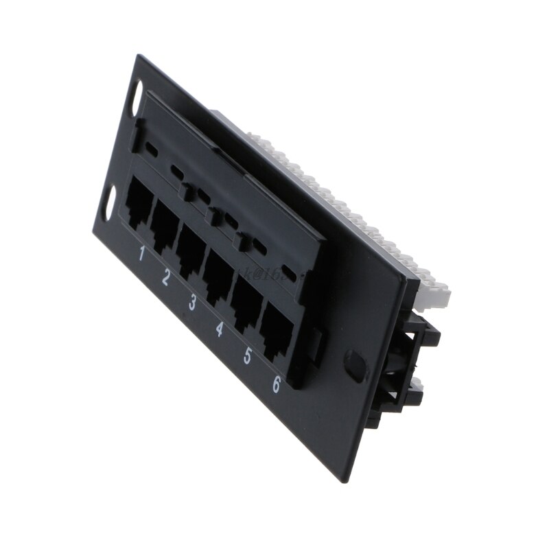 Suporte de montagem de 6 portas rj45, painel de remendo cat5, cat5e, montagem na parede