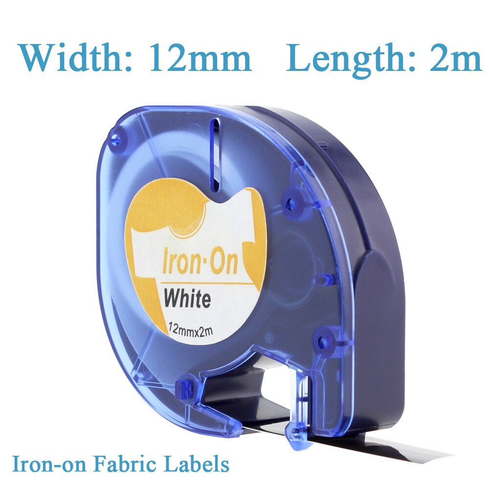 5pk Fabric Iron-On Label Tape - 12mm x 2m for Dymo Letratag Label Maker
