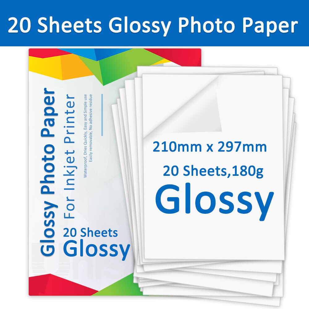 10/20/40 Vellen 180G Glanzende Afdrukken Papier 108G Mat Fotopapier Gloss Draft Papier Voor Inkjet Printer 210X297Mm Album Foto &#39;S