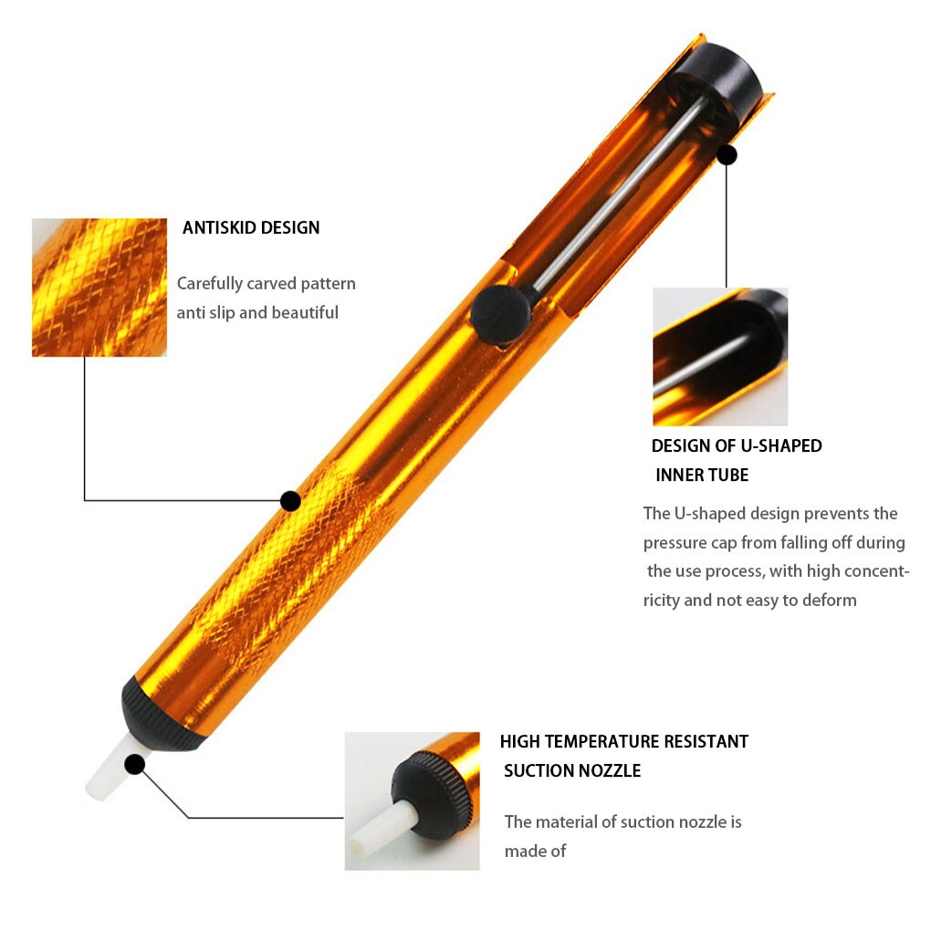 Soldeer Sucker Soldeerbout Zuigpomp Remover Druk Verwijderen Pen Househole Professionele Werk Tool Met Vervanging Nozzles