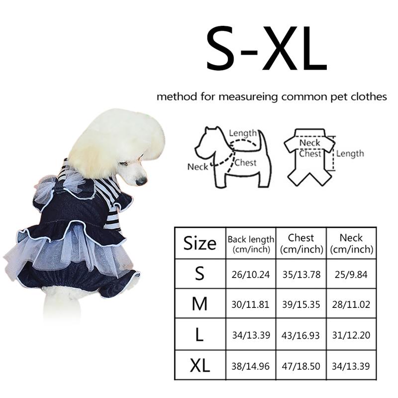 Zomer Pet Dog Leuke Strik Kleding Kostuum Jurk Tutu Denim Jurk XS-XL Hond Trouwjurk