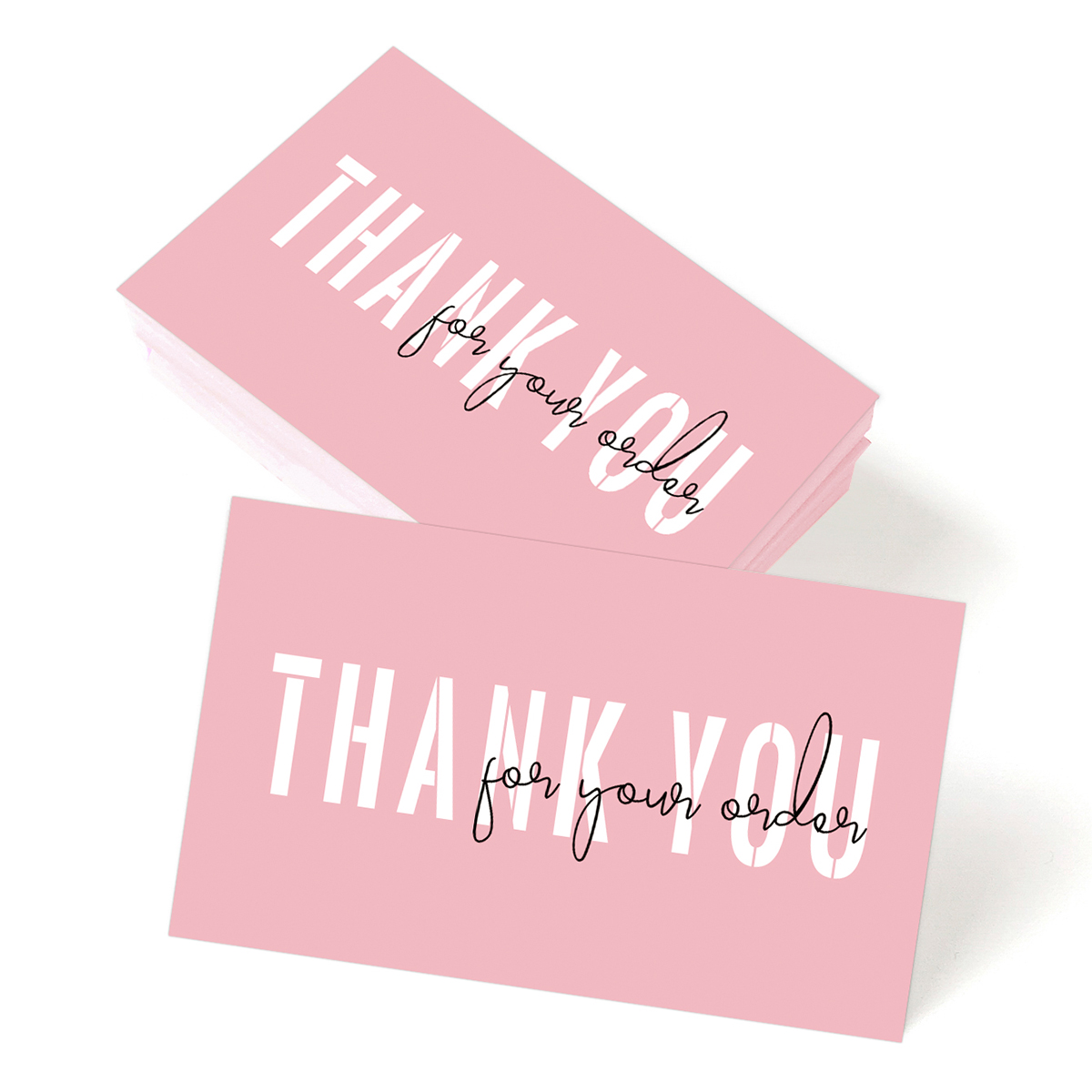 50 Stück Dankeskarte für Ihre Bestellung, rosa Dankeskarte zur Unterstützung kleiner Unternehmen, Dankeskarten, Etikett für Geschenkdekoration