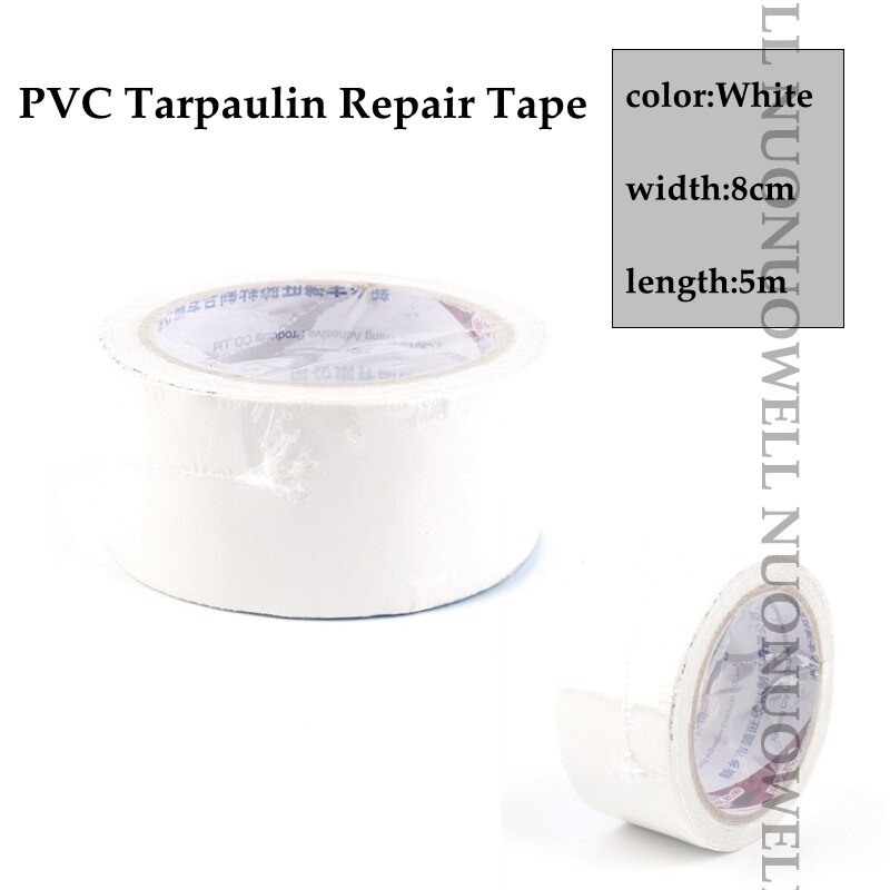 Pe pvc presenning reparation tape regntæt klud have gårdhave sukkulenter lastbil vandtæt parasol klud: Pvcwhite 8cm bredde