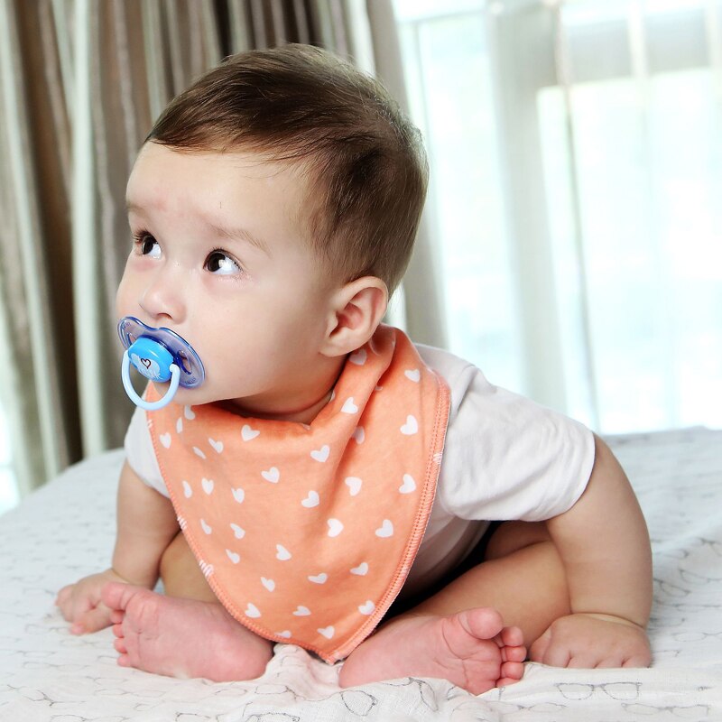 Bavettes en coton orgonique pour bébé, écharpe pour Bandana, Super ajustables, pour bébés, filles et garçons, 6 pièces