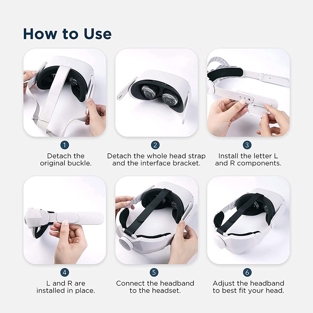 For Oculus Quest 2 Halo Strap Adjustable VR Increase Supporting Force Improve Comfort Elite Strap For Oculus Quest 2 Accessories