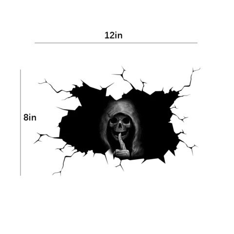Happy Halloween Silent Skull Sticker Window Home Decoration Decal Decor Decals wallpaper Hand carved kitchen stickers QE: 20X30CM 