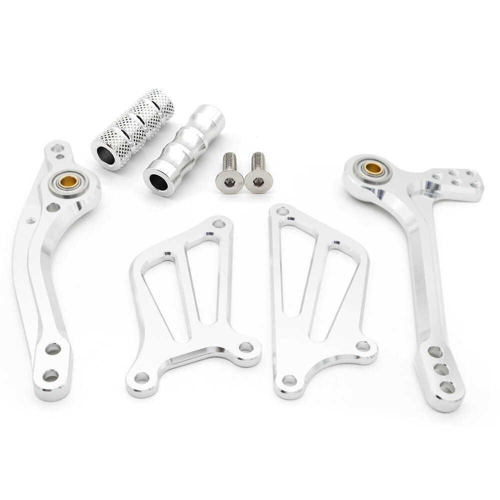 Für Suzuki SV650 SV650S SV 650 Aluminium Motorrad Fußrastenanlage Fußstütze Fußrasten Brems Getriebe Schicht-Schalthebel + flüGel: Silber