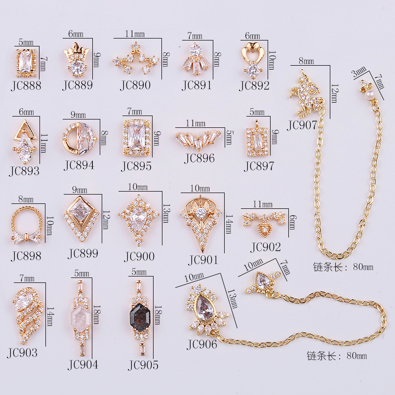 20 stk/parti zirkon krystal diamant 3d smykker japanske neglekunst dekorationer øverste niveau krystal manicure dekorationer