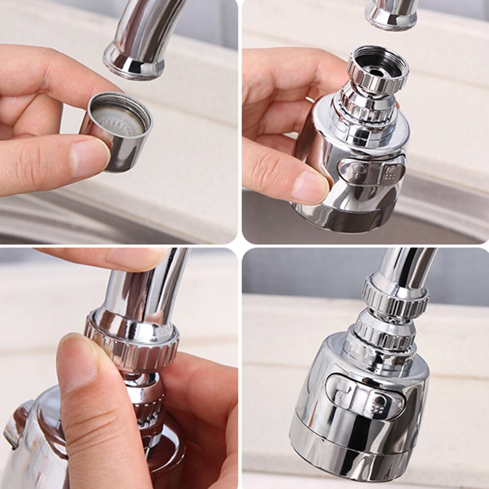 Flexible Tap Faucet Extender Stainless Steel 360 Rotating Aerator Faucet Filter Adapter Spray Head Kitchen Bath Accessories