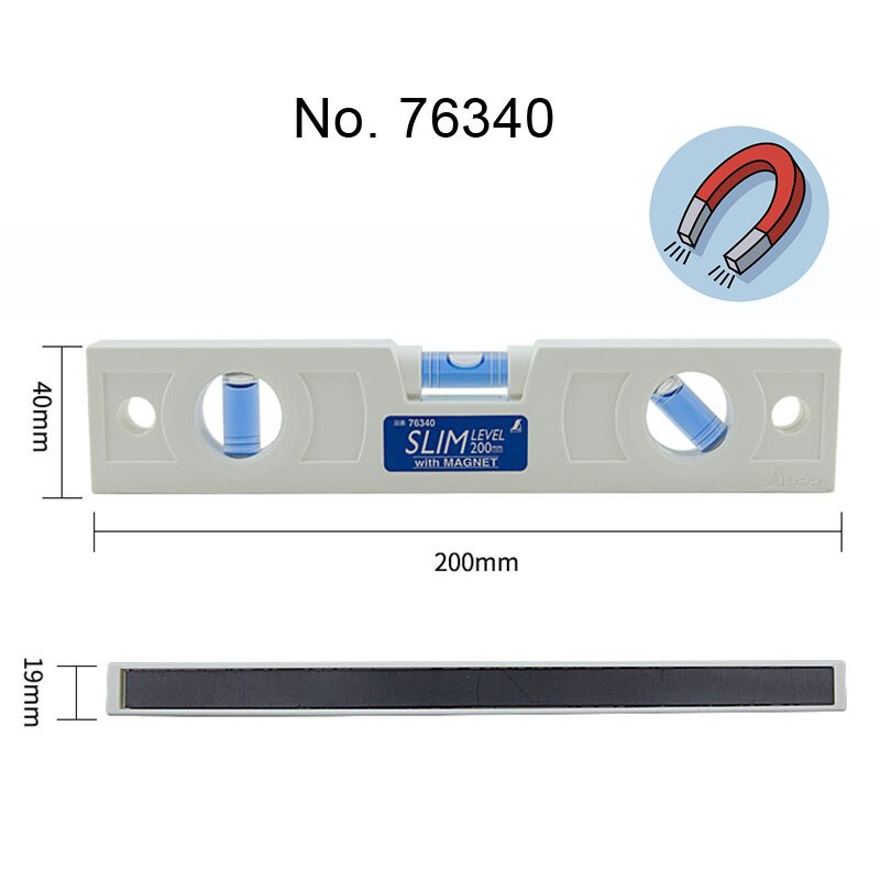 SHINWA Portable Magnetic Level Ruler Spirit Level with Magnet Black White Color 100/200mm: 76340