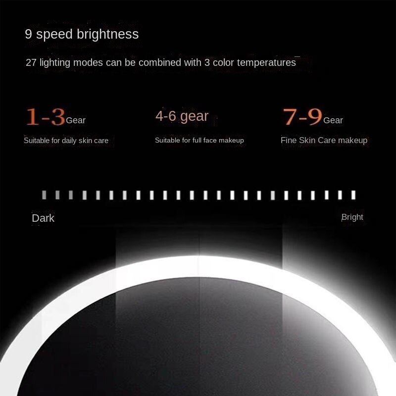 Lusterko kosmetyczne z podświetleniem doprowadziło z lampą komoda akademik ambona ambona netto czerwony świetlny wypełnij światło lustro małe ins wiatr