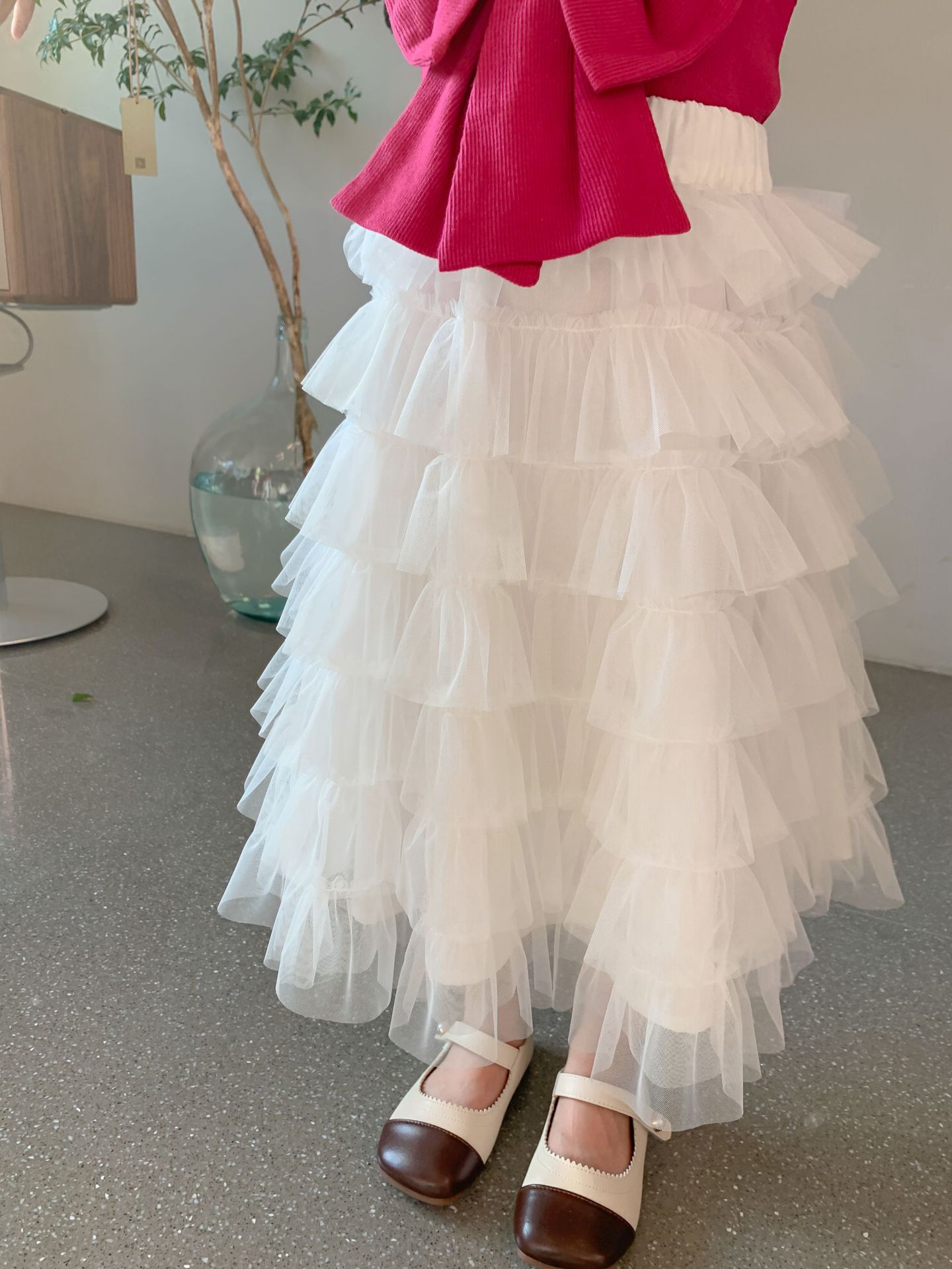 2022 Summer New Children Clothes Baby Girls White Princess Cake Skirt