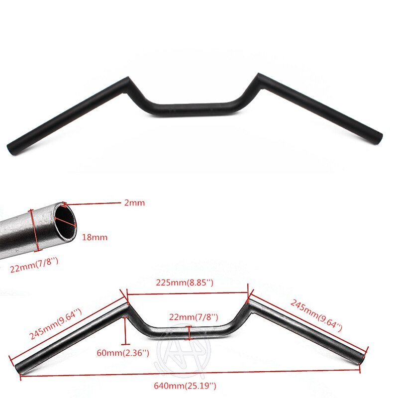 Universal Fit Chopper Café Racer Cruiser Bobber Tracker, manillar de motocicleta cromado de 7/8 "22mm, manillar de altura: Champán