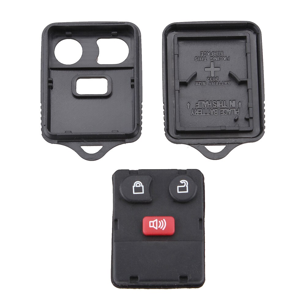 Universal Durable Black 3 Buttons Keyless Entry Replacement Key Remote Fob Shell Case with White Copper Suitable for Ford