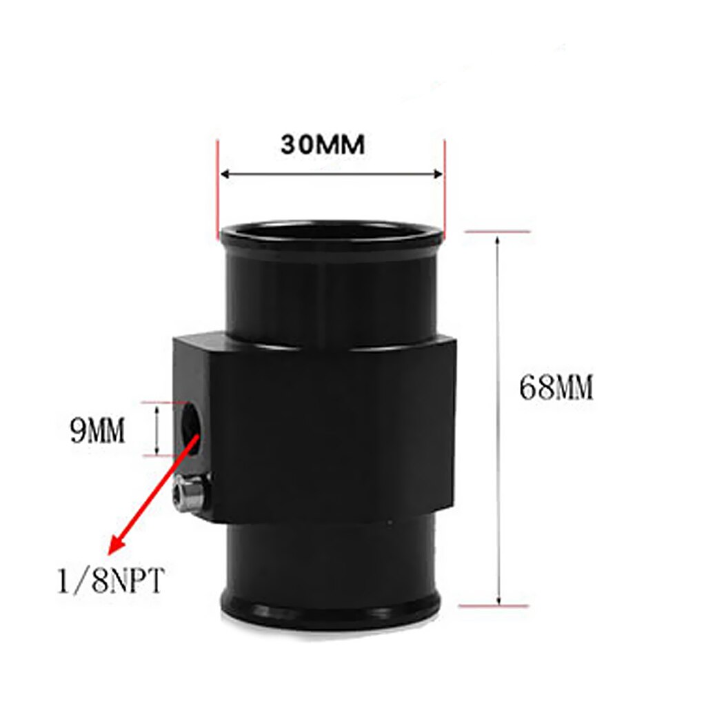 Universal Aluminium Water Temperatuur Temp Sensor Gauge Joint Pipe Radiator Slang Adapter 24 Mm Zwart