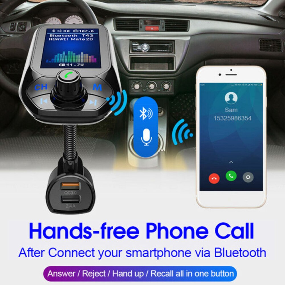 Bluetooth Auto Fm-zender MP3 Speler Handsfree Radio Adapter USB Lader lading handheld apparaten